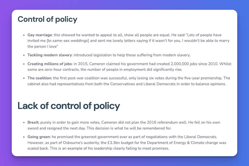 A Level Politics Case Studies