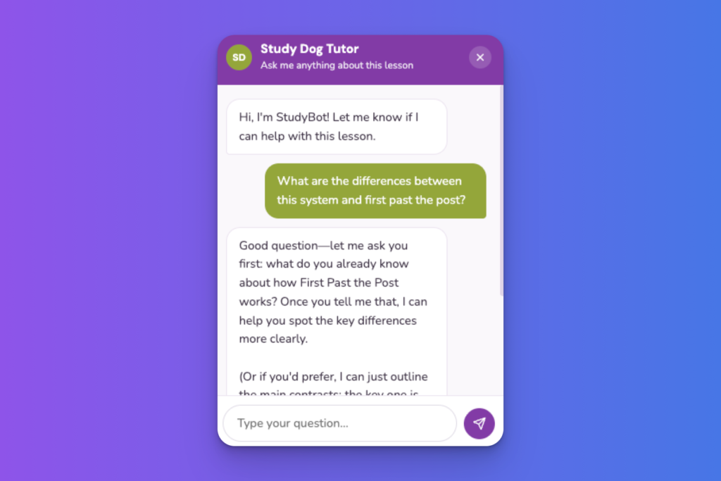 A Level Politics StudyBot